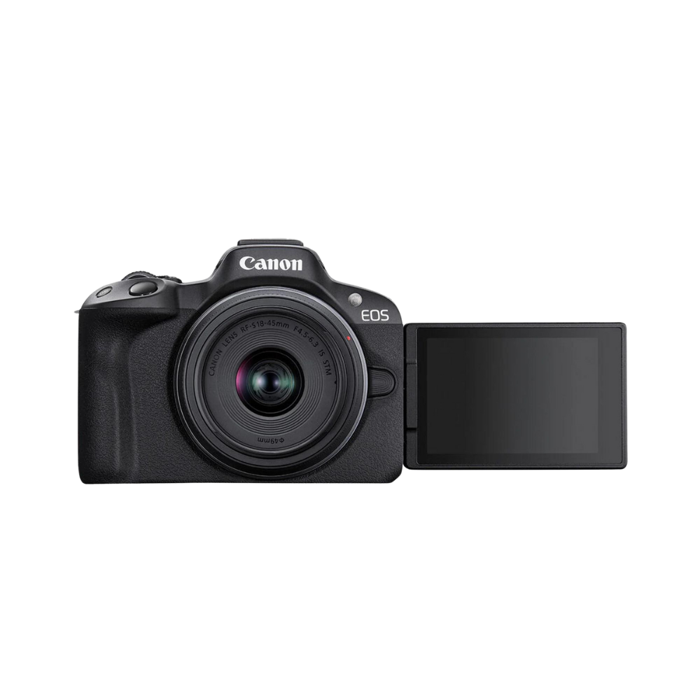 Canon - EOS R50 4K Video Mirrorless Camera with RF-S 18-45mm f/4.5-6.3 IS STM Lens - Black