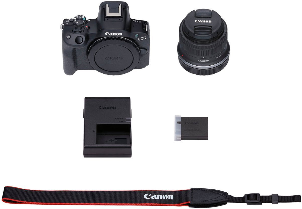 Canon - EOS R50 4K Video Mirrorless Camera with RF-S 18-45mm f/4.5-6.3 IS STM Lens - Black