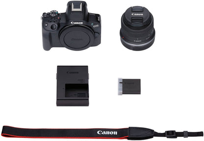 Canon - EOS R50 4K Video Mirrorless Camera with RF-S 18-45mm f/4.5-6.3 IS STM Lens - Black
