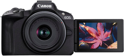 Canon EOS R50 Creator Kit - 4K Video Mirrorless Camera with RF-S 18-45mm f/4.5-6.3 IS STM Lens - Black