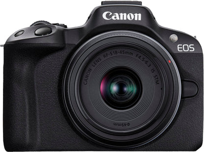 Canon EOS R50 Creator Kit - 4K Video Mirrorless Camera with RF-S 18-45mm f/4.5-6.3 IS STM Lens - Black